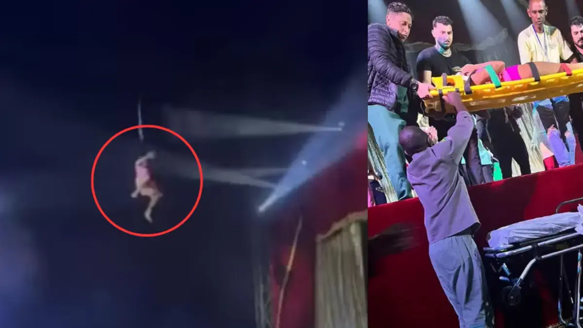 Video | Grave accidente de una acróbata de circo tras realizar el truco del 'cabello suspendido': ‘El peinado se deshizo solo’