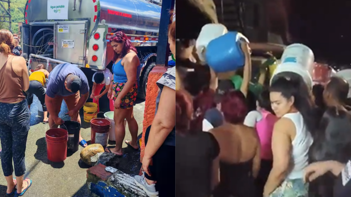 Más de 400.000 personas de 15 barrios de Medellín y Bello completan más de 24 horas sin agua; EPM dice que esta tarde se reestablecerá el servicio