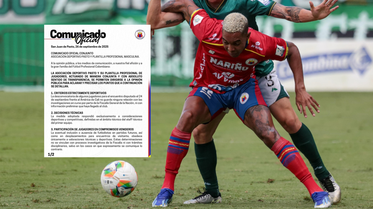 ¿Reversa en el Deportivo Pasto? El club y la plantilla emitieron comunicado sobre sospecha de amaño de partidos