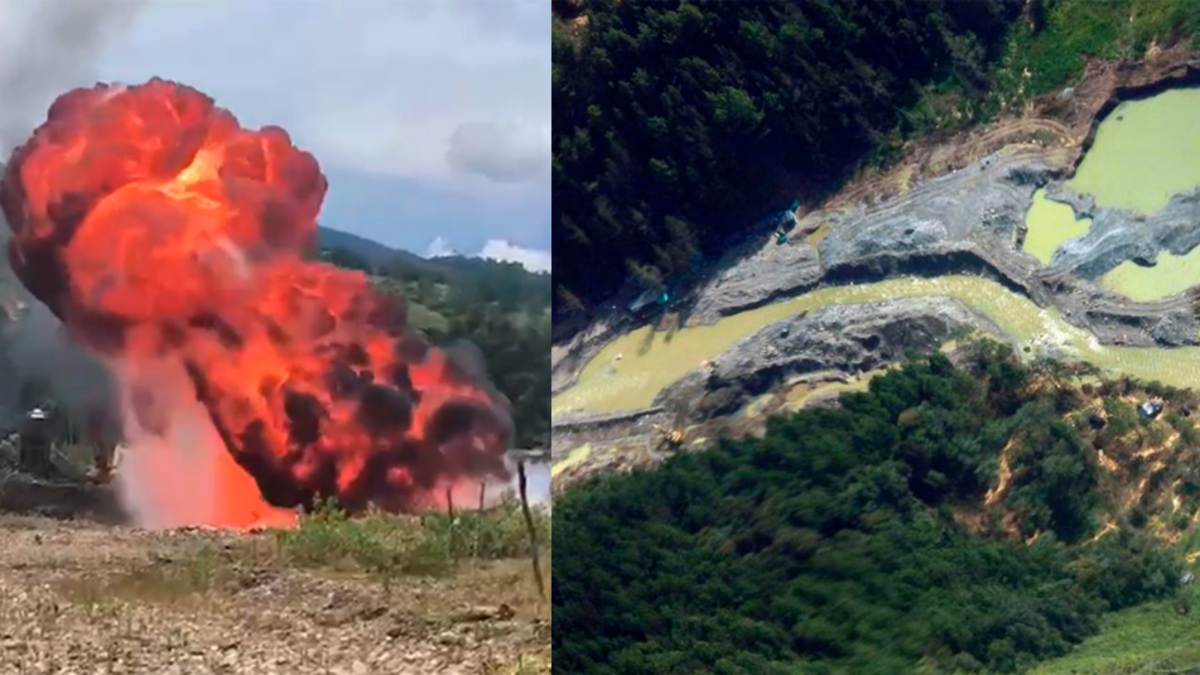 En video: destruyen maquinaria amarilla utilizada para minería ilegal en dos municipios de Antioquia