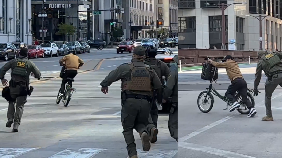 Video | Hombre provocó a agentes de ICE y logró escapar de persecución en medio de redada migratoria en el centro de Chicago