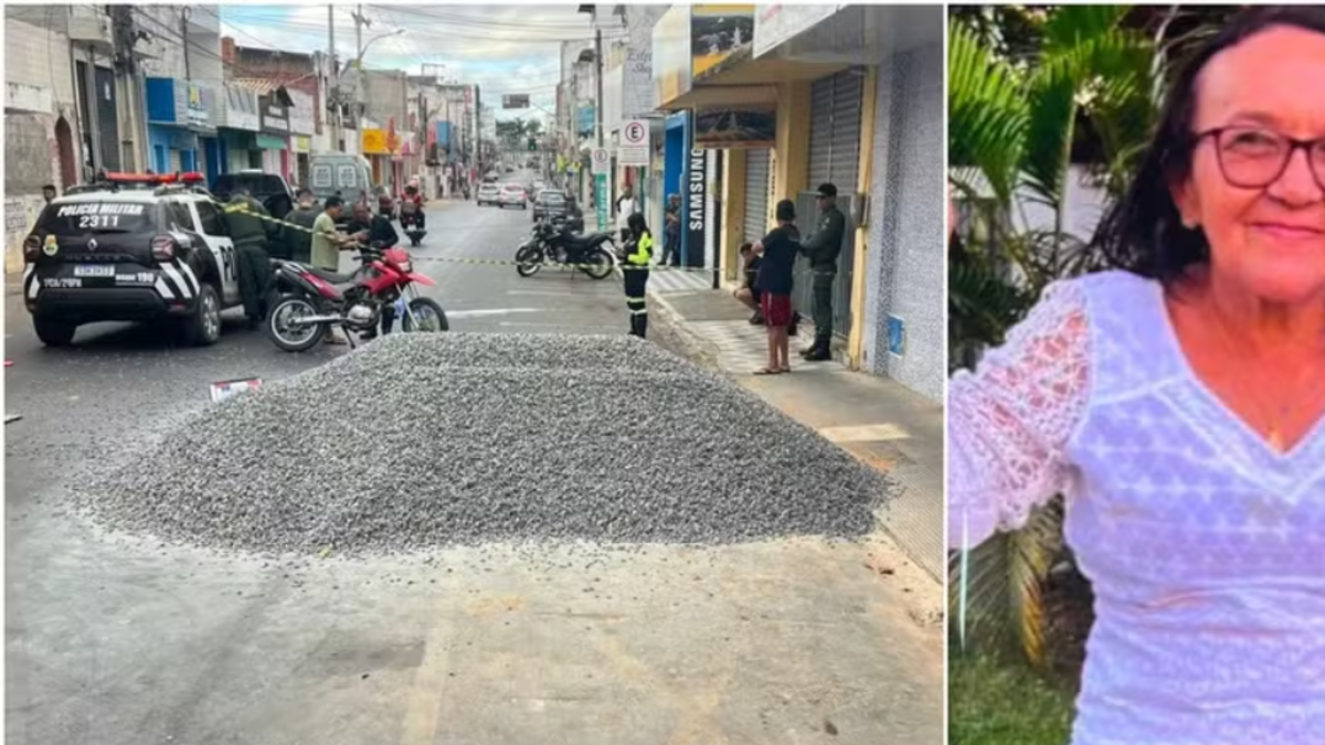 Video muestra el momento en que una mujer de 69 años muere tras chocar su moto contra una montaña de piedras en Brasil