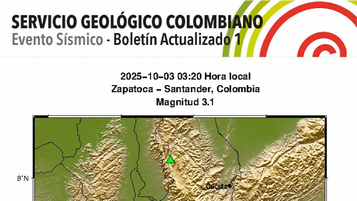 Temblor hoy en Colombia | Reportan nuevo sismo en la madrugada de este 3 de octubre; epicentro, magnitud y profundidad