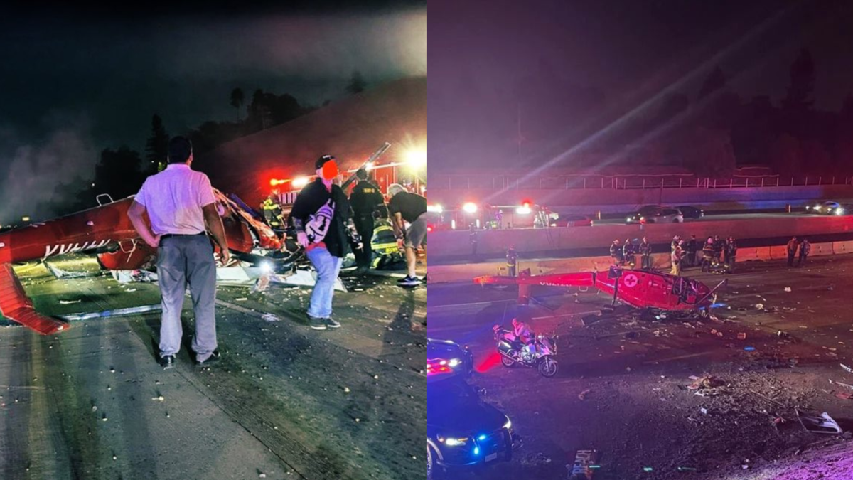 Video: momento exacto del desplome de un helicóptero médico en California, Estados Unidos; hay tres personas en estado crítico