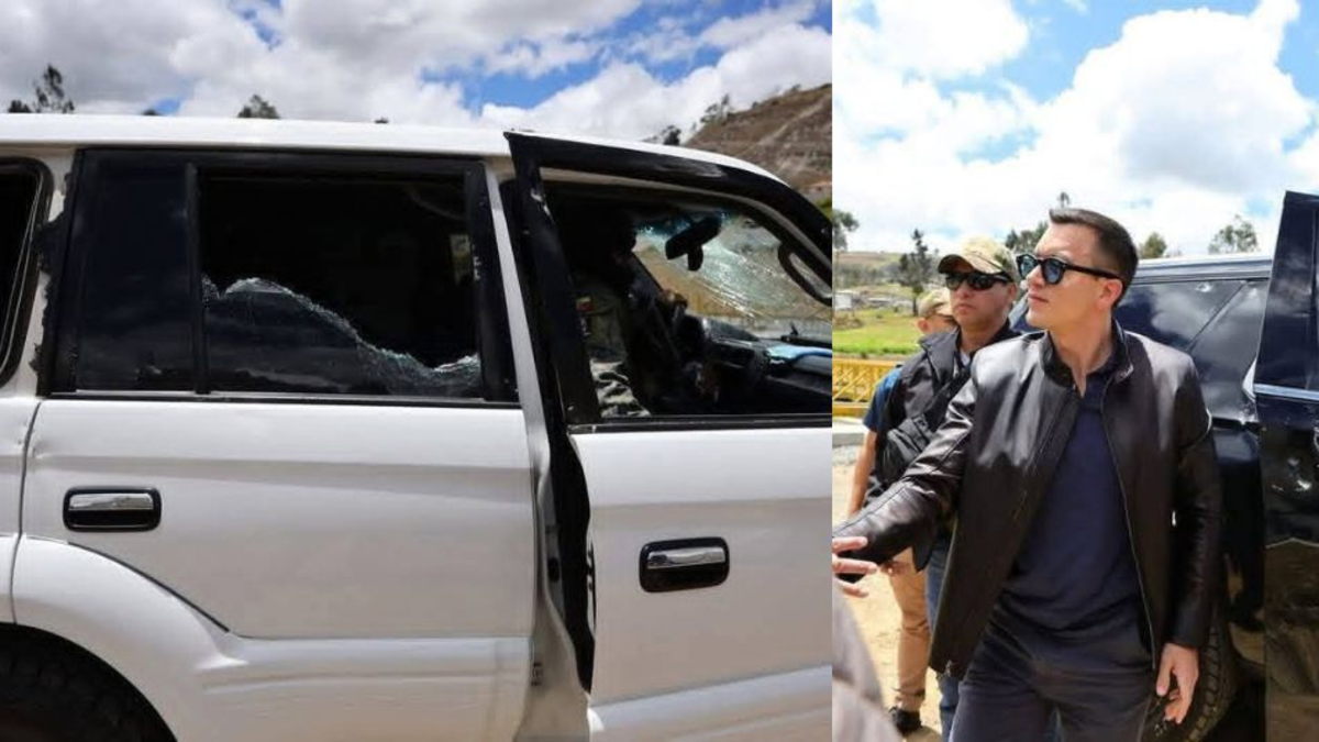 Presidente de Ecuador, Daniel Noboa, fue víctima de un presunto intento de asesinato en carretera: así quedó la caravana