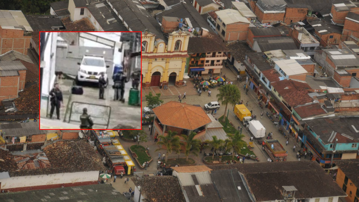Autoridades verifican un presunto artefacto explosivo en la Casa de Justicia de Anorí, Antioquia, cerca a la estación de Policía del municipio
