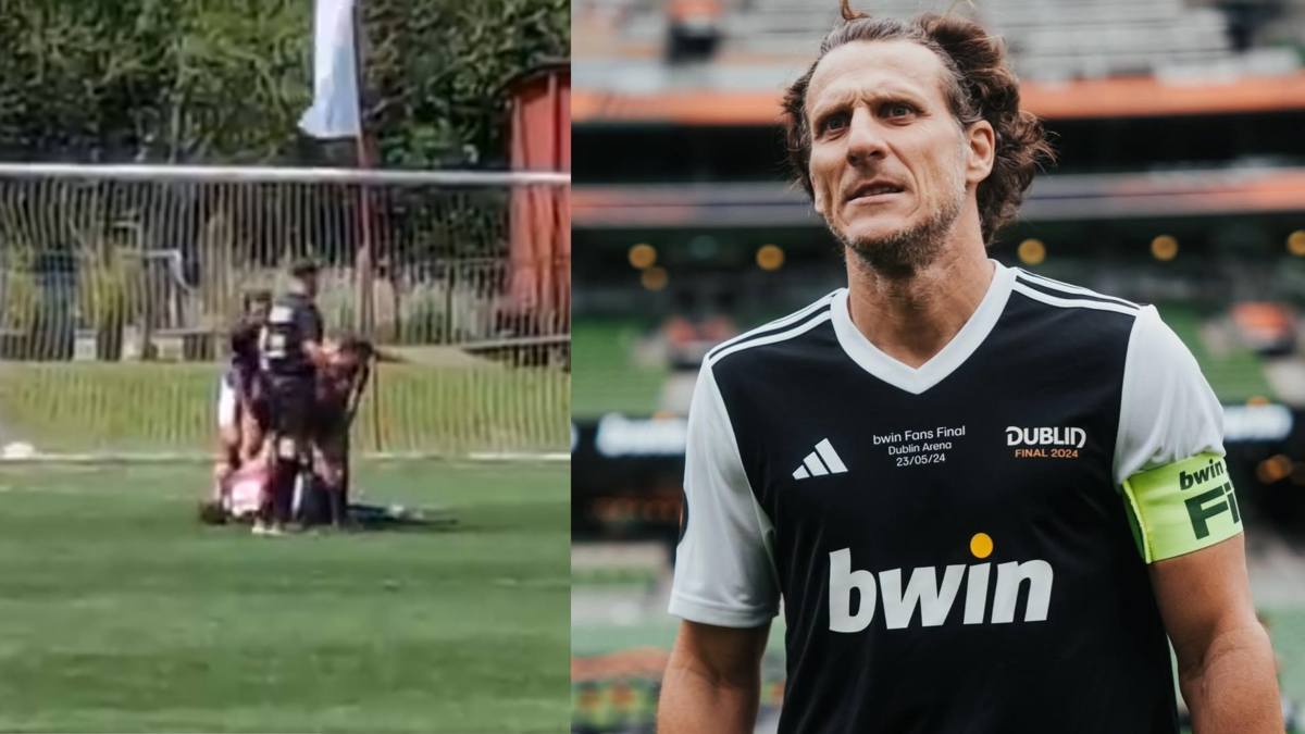 Diego Forlán sufrió violento golpe jugando fútbol y se rompió tres costillas con la mano: fue hospitalizado de urgencias por un neumotórax