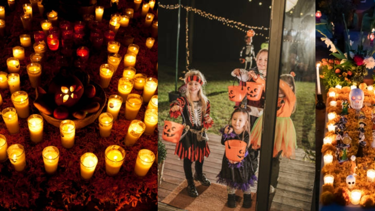 ¿Cuál es la relación de la celebración de Halloween con el Día de los Santos y el Día de Muertos?