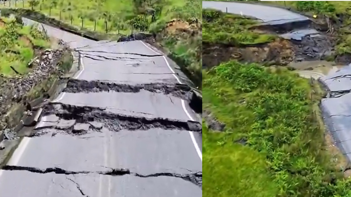 Las impresionantes imágenes desde un dron que dejan en descubierto el grave panorama de las vías en Santander: pérdidas de banca, derrumbes y cierres