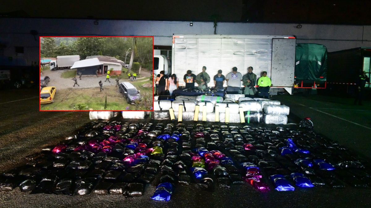 Incautaron seis toneladas de marihuana en un centro de acopio de Girardota que abastecía a las 'plazas' del Barrio Antioquia, en Medellín