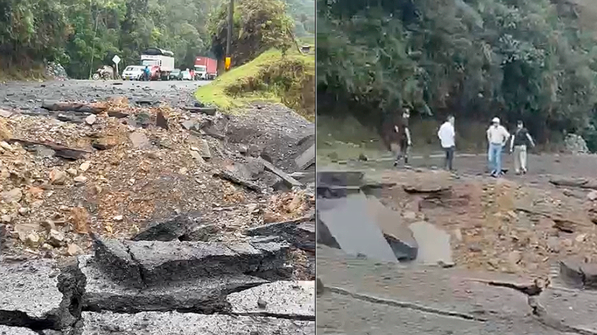 Atentado en Antioquia | Fotos y videos: así quedó la vía entre Medellín y la Costa que fue afectada con artefactos explosivos y presenta cierre total