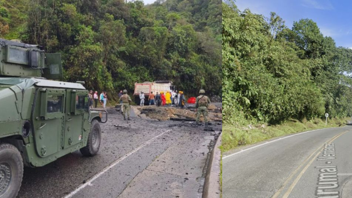 En fotos: el antes y después de la carretera que quedó destruida tras atentado en la vía que comunica Medellín con la Costa; piden más seguridad