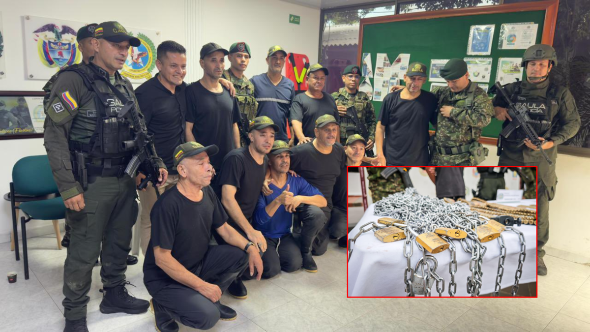 Nueve mineros antioqueños secuestrados en Huila fueron rescatados por el Ejército: fueron encadenados y pedían $5.000 millones por su libertad