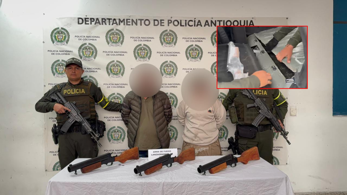 Una pareja transportaba arsenal de guerra por las vías de Tarazá, en Antioquia: autoridades incautaron tres lanzagranadas búlgaros