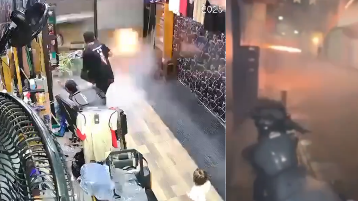 Video muestra momento exacto cuando mujer y niños fueron alcanzados por una bengala en medio de 'guerra de pólvora' en Remedios, Antioquia