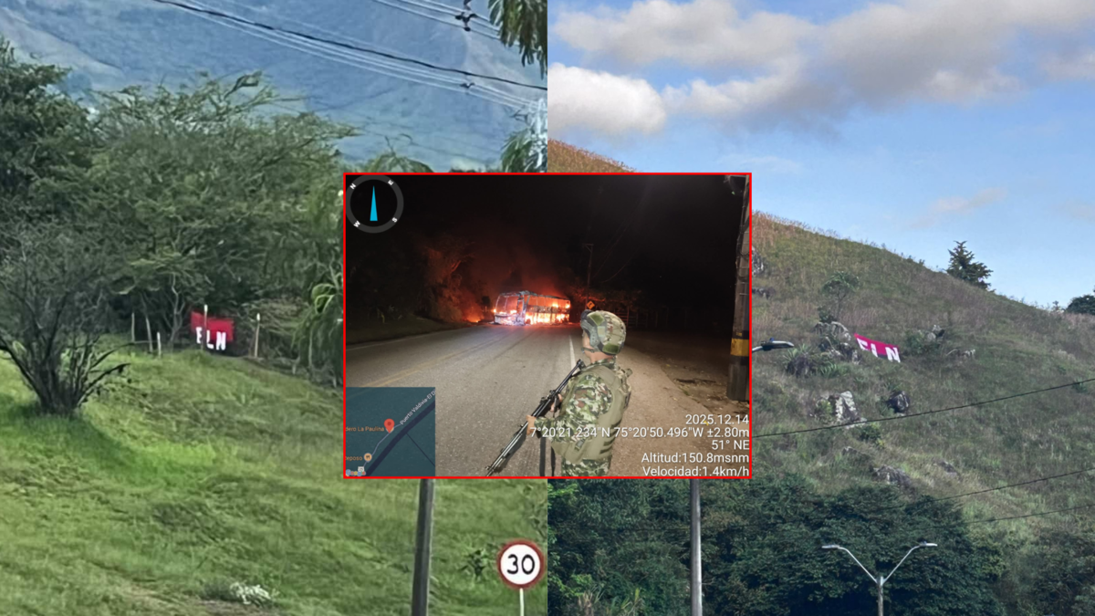 Paro armado del Eln en Antioquia: explosión en Salgar, bus incinerado en Valdivia y banderas instaladas en Copacabana, Guarne y Caldas