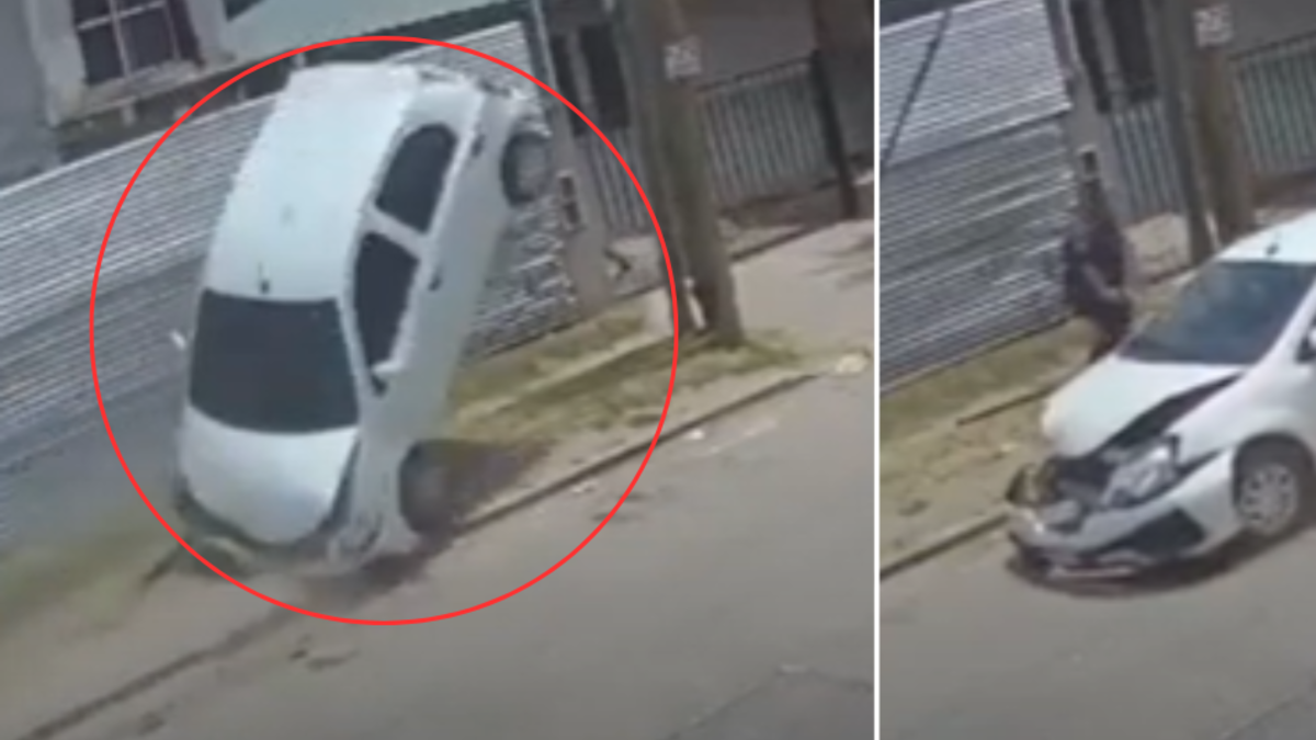 Video | Persecución de ‘película’ en Argentina: carro robado queda volcado, se recompone y los ladrones huyen como si nada