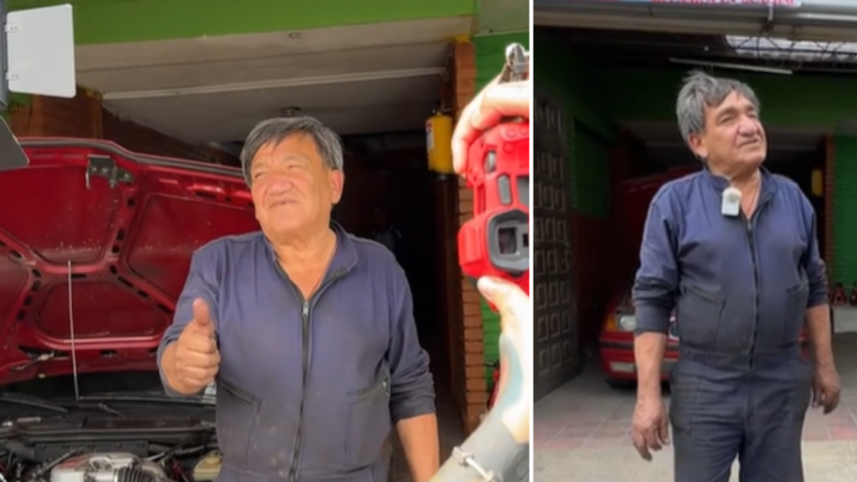 'Influencer' bogotano compartió la historia de don Jorge, un mecánico ciego que nunca se rindió: 'No hay labores imposibles, sino hombres incapaces'