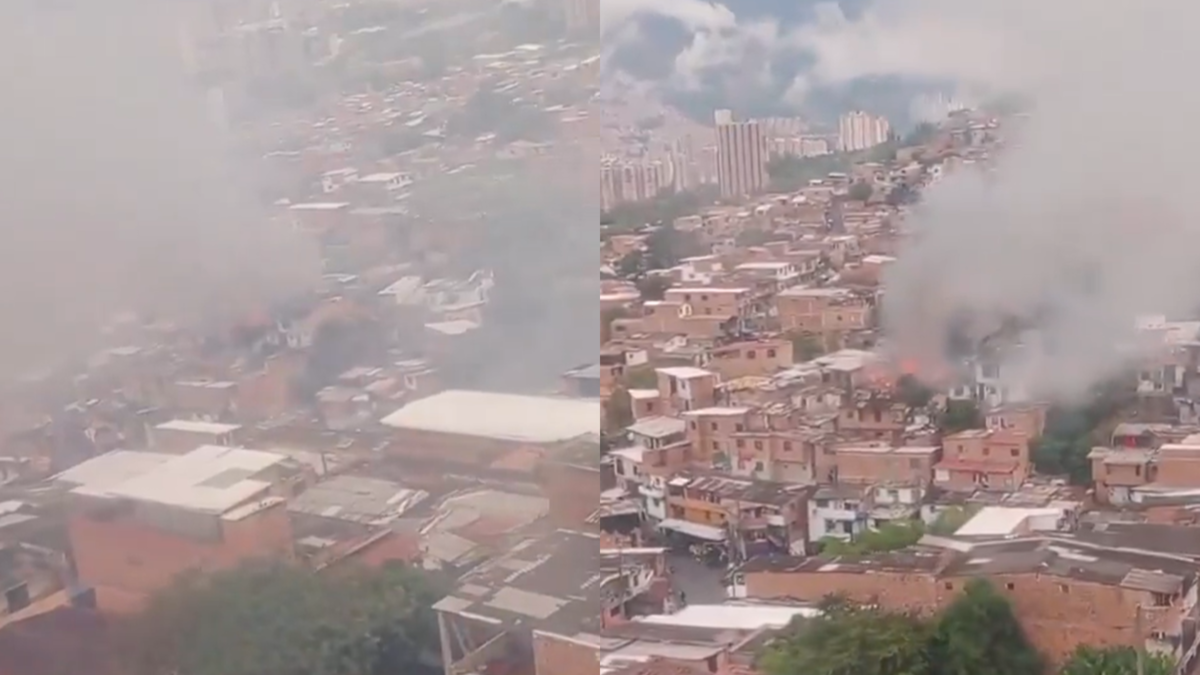 Atención: incendio consume varias casas del barrio Andalucía, en el nororiente de Medellín; civiles combaten las llamas mientras llegan los bomberos