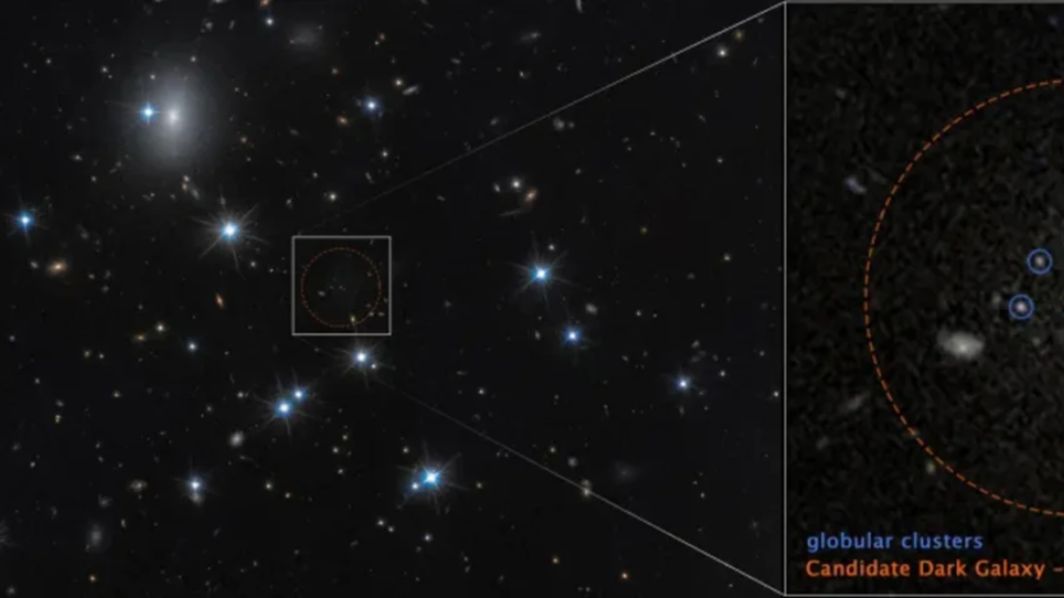 Astrónomos descubren con el telescopio Hubble una galaxia casi invisible y compuesta por un 99,9 % de materia oscura