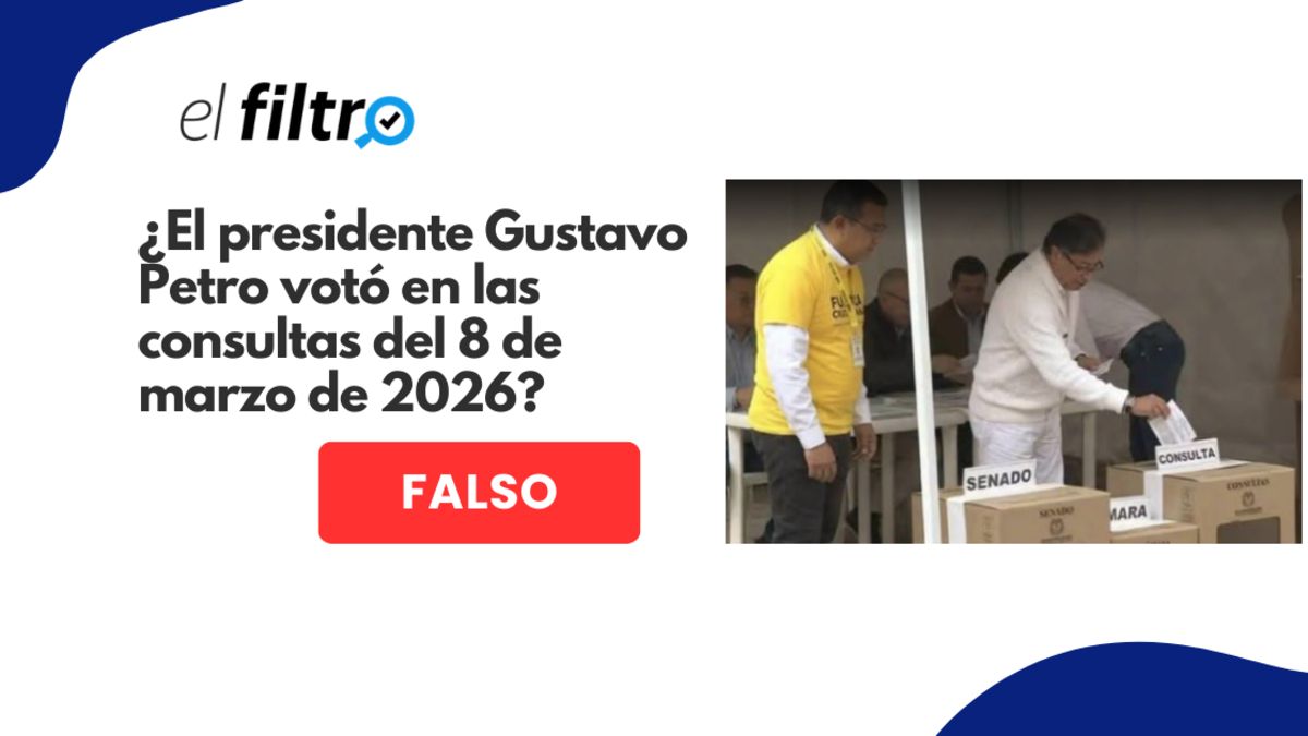 #ElFiltro: una foto del presidente Gustavo Petro votando este 8 de marzo de 2026 fue manipulada con IA para hacer creer que participó en consultas