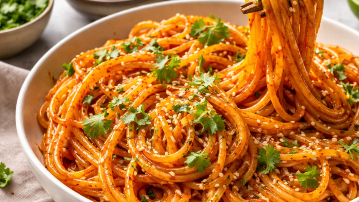 Espaguetis con salsa picante coreana en tan solo 15 minutos: una receta asiática rápida y con ingredientes fáciles de conseguir
