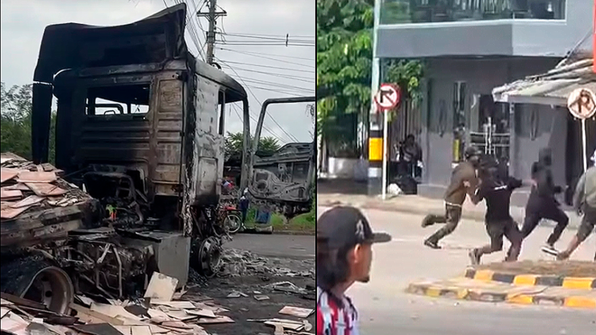 Toque de queda en El Bagre, camiones quemados y presencia de encapuchados: así va el paro minero en el Bajo Cauca antioqueño
