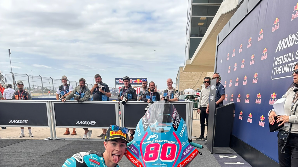 David Alonso dio el golpe en el GP de Estados Unidos: logró su primera 'pole position' en Moto2 e hizo récord tras volar en Texas