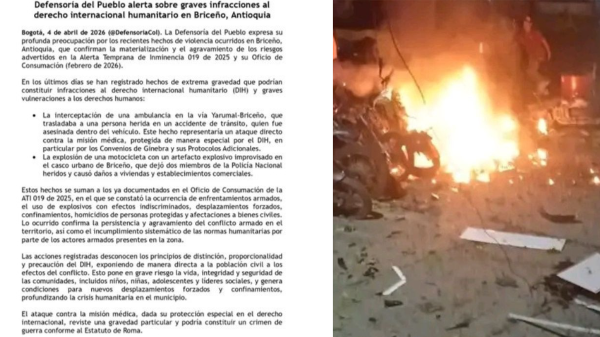 Un grupo armado interceptó una ambulancia y asesinó al paciente herido, cuando era trasladado en la vía entre Yarumal y Briceño, Antioquia