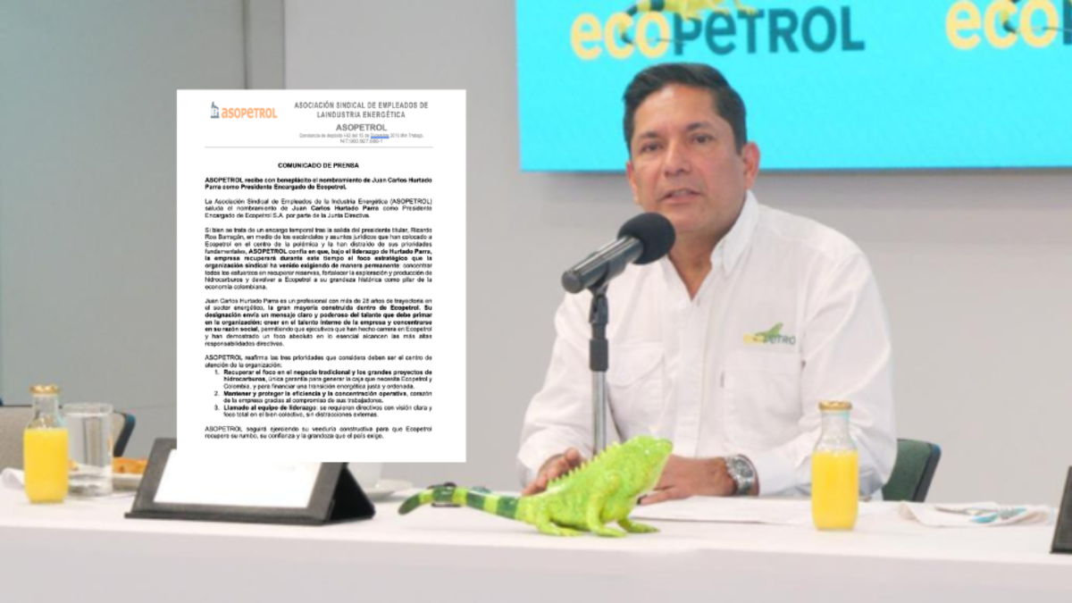 Asopetrol respalda la designación de Juan Carlos Hurtado Parra como presidente encargado de Ecopetrol tras la salida de Ricardo Roa