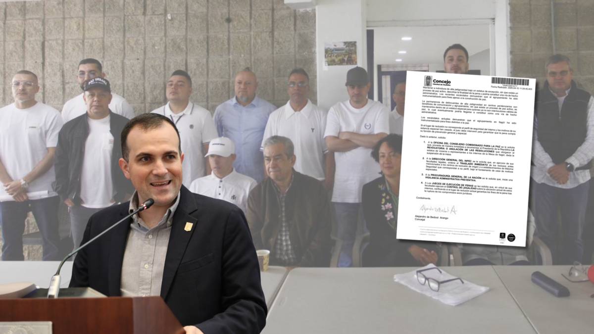 Nuevo coletazo tras parranda en la cárcel de Itagüí: presidente del Concejo de Medellín solicitó que se le retire la vocería a capos de la mesa de paz