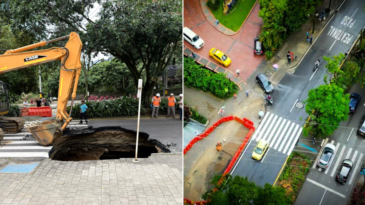 Rehabilitaron tramo de la avenida El Poblado que había sido cerrado por inmensa socavación causada por fuertes lluvias en Medellín