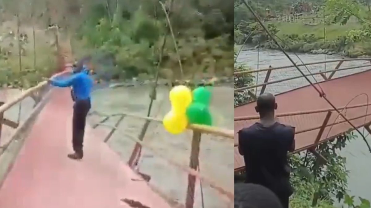 Video | Inauguraron un puente en el Chocó y se derrumbó segundos después