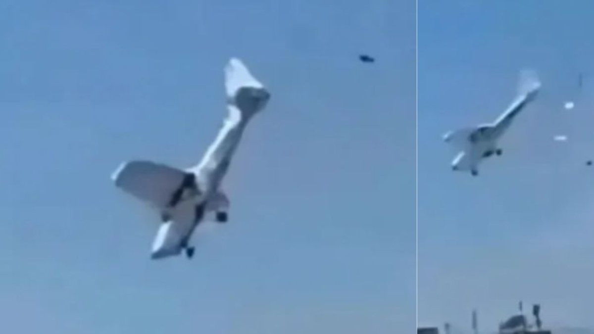 Video: avioneta se estrelló contra cables de la luz y se desplomó