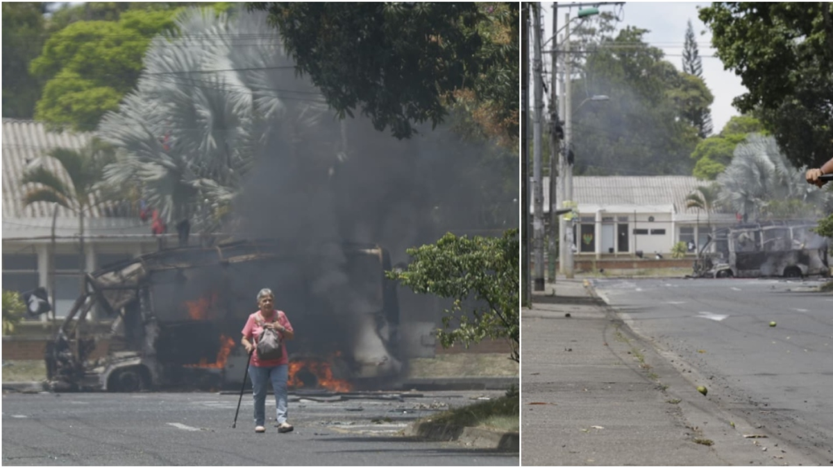 Video capta explosión de buseta bomba frente a brigada en Cali: mujer que iba pasando quedó herida y autoridades ofrecen $50 millones de recompensa