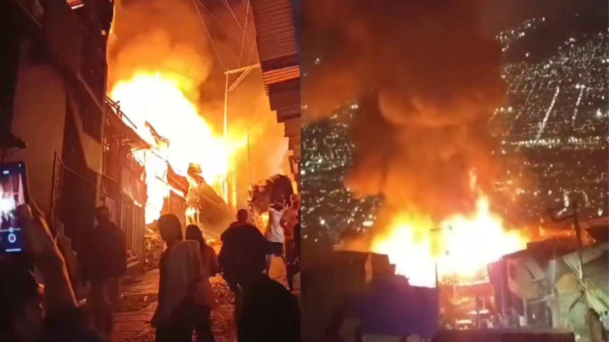 Videos del grave incendio en la comuna uno en Medellín, Antioquia, que consumió varias casas del sector: alcalde Federico Gutiérrez entregó reporte