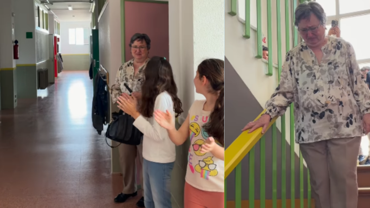 Emotiva despedida: entre lágrimas y aplausos, estudiantes despiden a su querida profesora que alcanzó su jubilación
