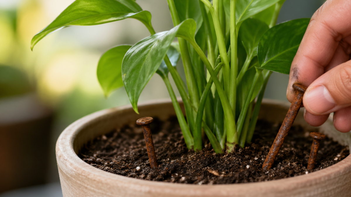 ¿Por qué se está popularizando el uso de clavos oxidados en macetas para favorecer el crecimiento de las plantas?