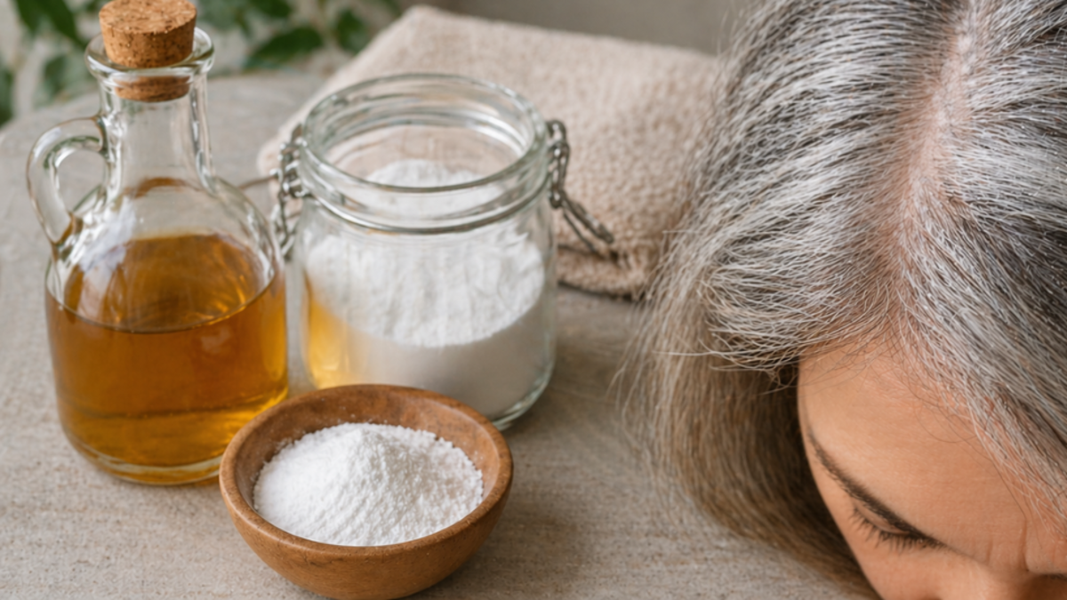 Bicarbonato y vinagre contra las canas: para qué sirven y cómo aplicarlos paso a paso sin dañar el cabello