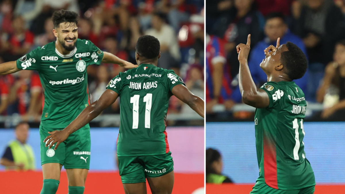 Jhon Arias está volando en el Palmeiras de Brasil: video de su golazo en Paraguay para acabar con la sequía en la Copa Libertadores