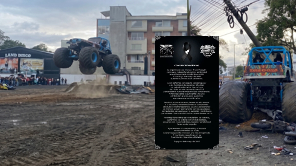 Organizadores de evento Monster Truck en Popayán se pronunciaron tras fatal accidente que dejó tres personas muertas y más de 50 heridas