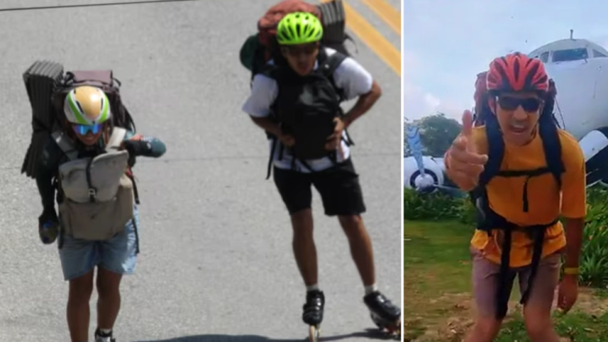 Pareja colombiana salió de Cartagena en patines con la meta de llegar a Uruguay: ‘En un mundo acelerado, debemos ejercitar la paciencia’