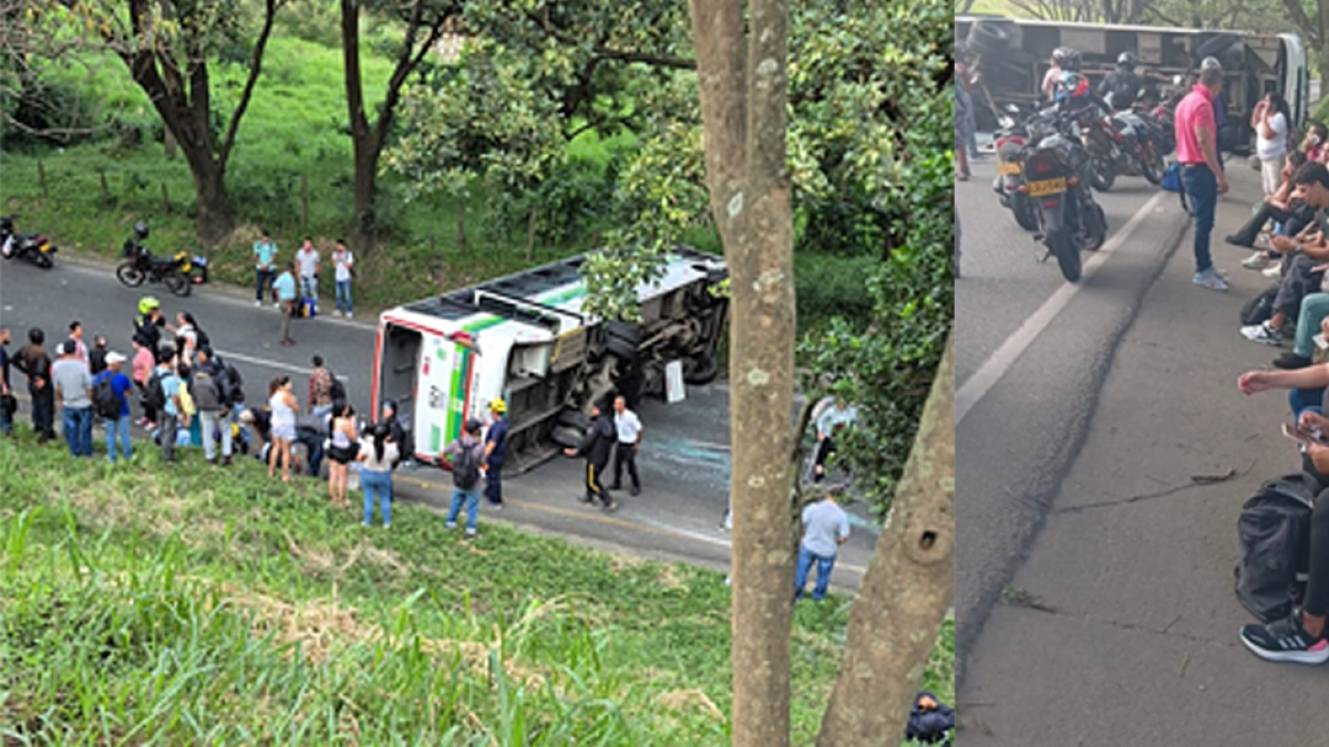 Emergencia en Antioquia: grave accidente de bus en Girardota deja al menos 21 heridos