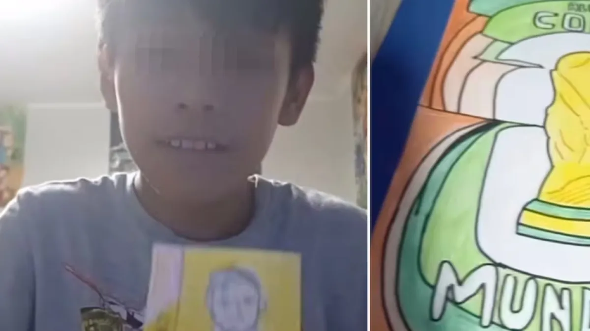 Niño sorprende con su creatividad al crear a mano su propio álbum del Mundial 2026 y se vuelve viral; Panini le respondió: 'Acá está mi guía'