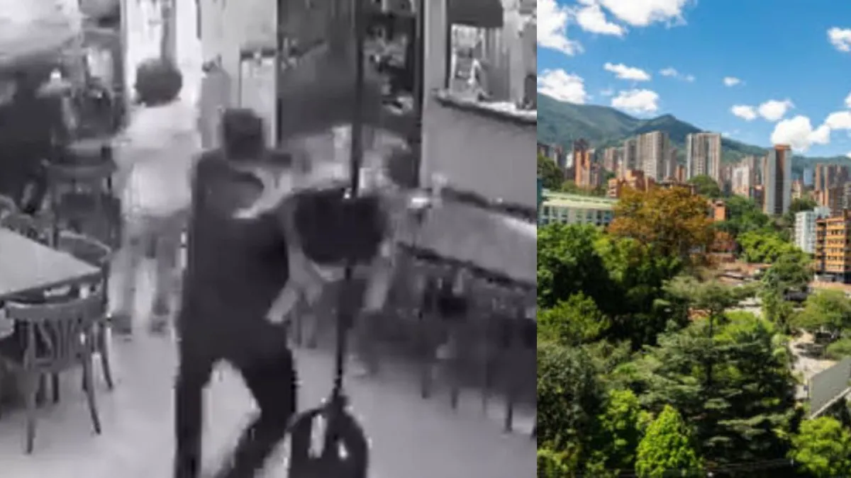 Video | Ciudadano enfrentó con una silla a ladrones en un restaurante de Medellín; Policía actuó rápido y capturó a los delincuentes