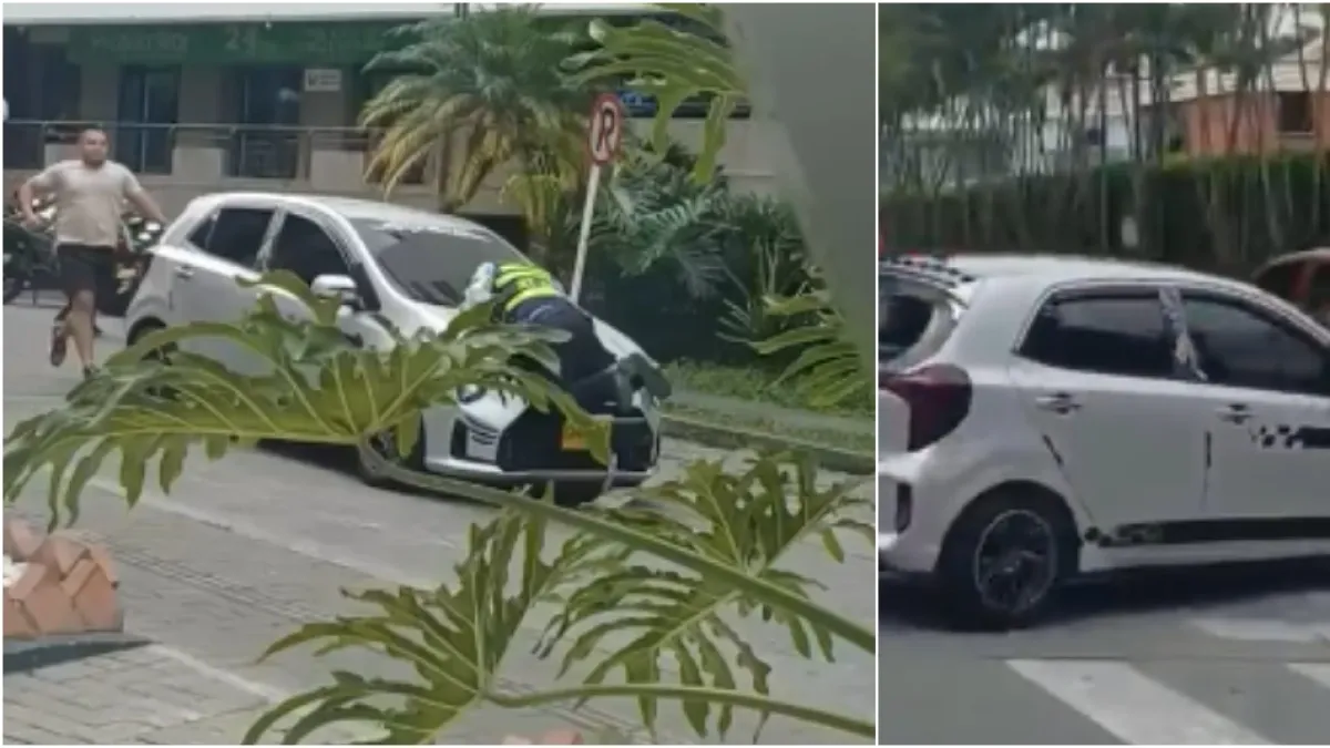 Conductor apuñaló y arrastró sobre el capó de su carro a un agente de tránsito en Armenia tras recibir un comparendo: violenta agresión quedó en video