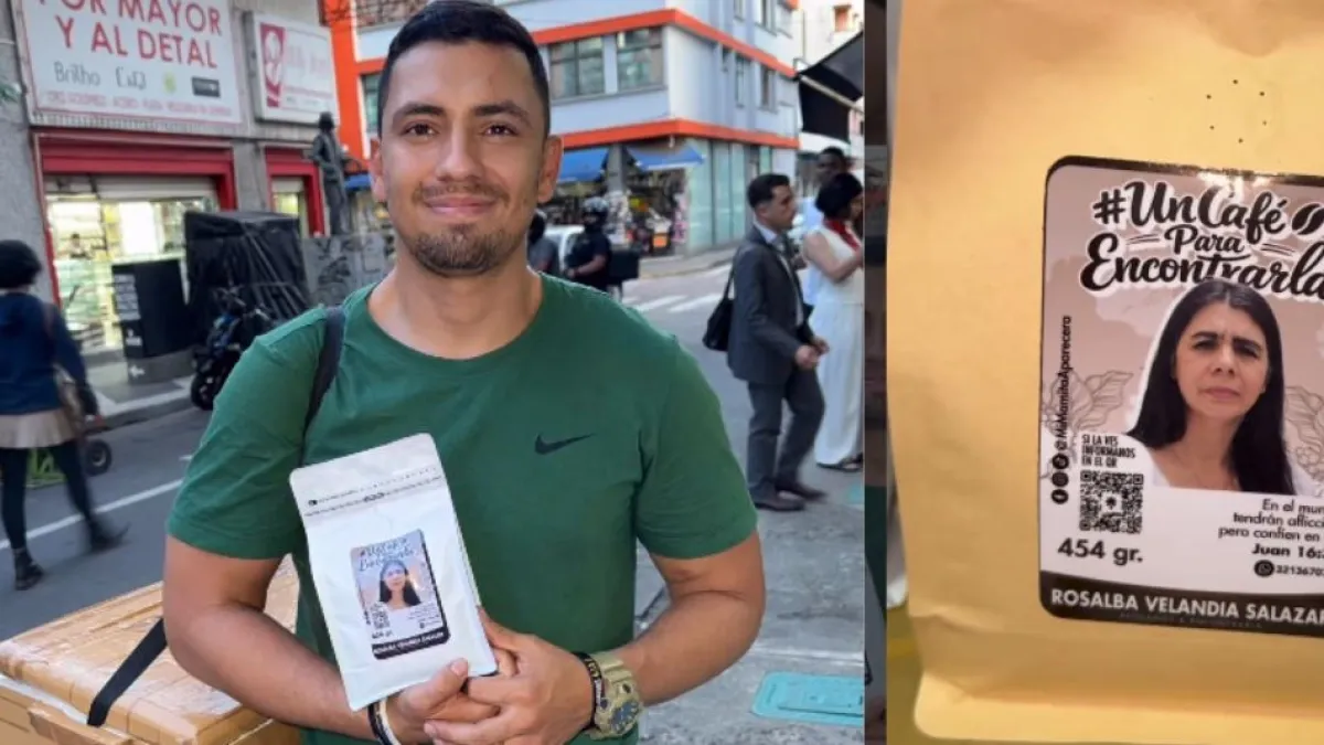 Joven vende café con la cara de su mamá desaparecida: 'No pierdo la esperanza de encontrarme con ella'