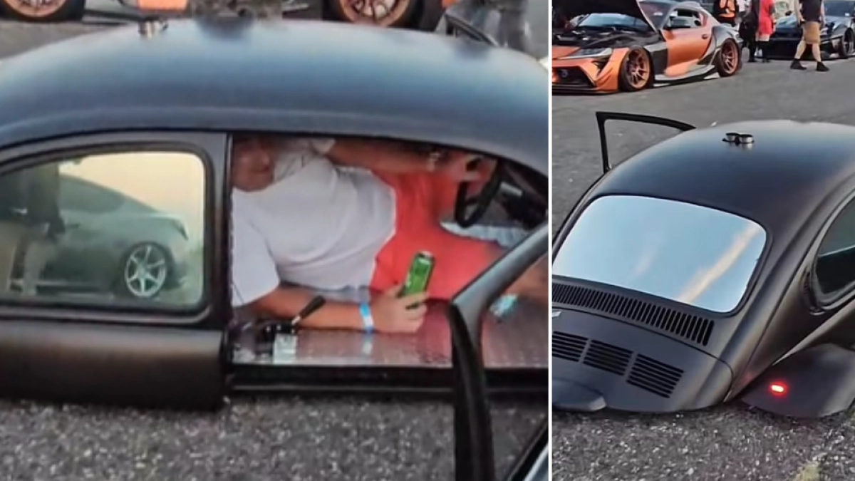 La pasión por los autos llevó a un entusiasta al extremo para modificar un clásico: así es el carro más bajo del mundo que roza el suelo