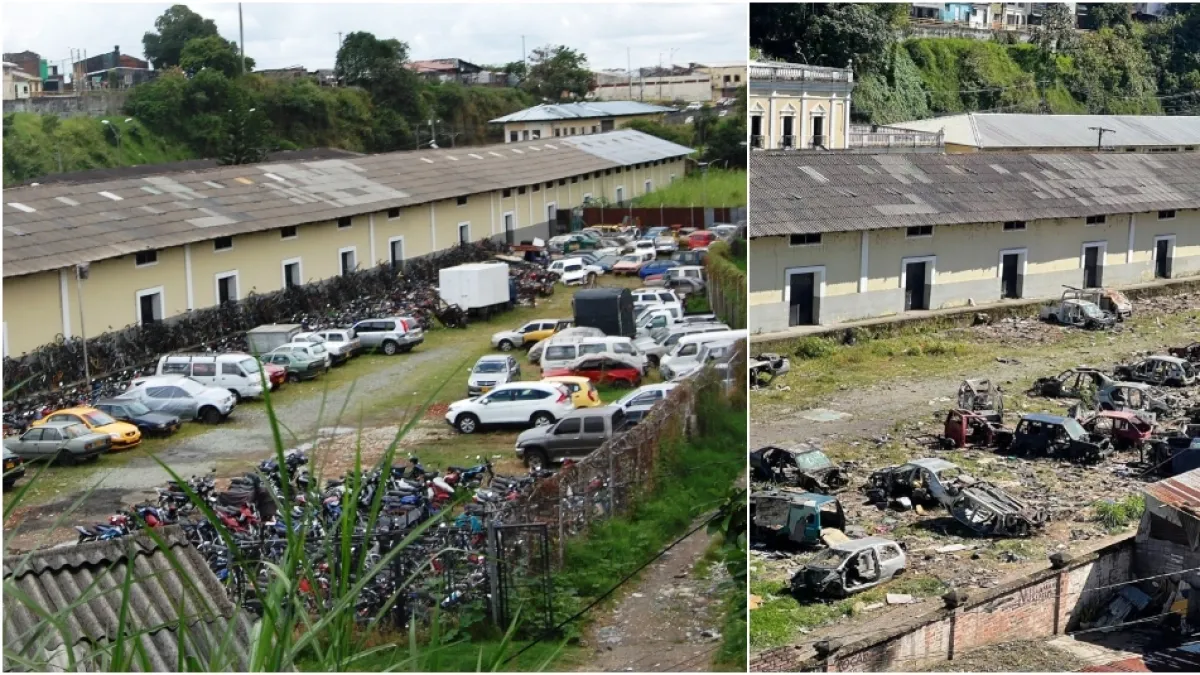 En fotos: así desmantelaron la antigua estación del ferrocarril de Armenia; se robaron las rejas, puertas y hasta partes de vehículos abandonados