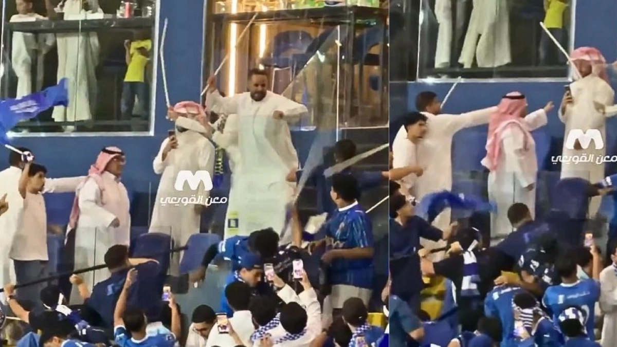 Escándalo en Arabia Saudita: video capta violenta pelea a palos entre jeques e hinchas tras empate de Al-Nassr ante Al Hilal por el título